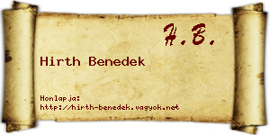 Hirth Benedek névjegykártya