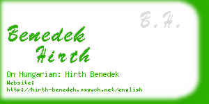 benedek hirth business card